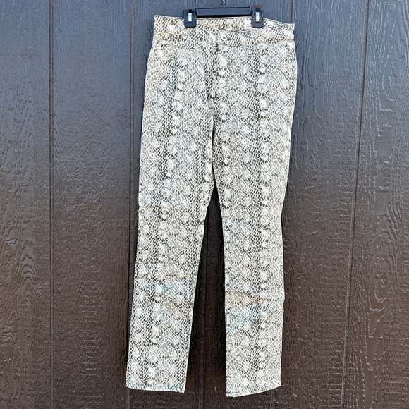 Adriano Goldschmied 28R Jeans Pants Python Snake Pattern Mari High Rise Straight - Picture 4 of 13